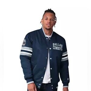 NFL Dallas Starter Satin Twill Snap Front Jacket